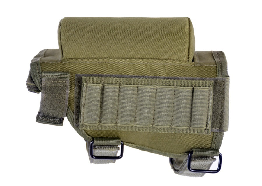 Adjustable Tactical Buttstock w/ Cheek Rest & Ammo Cartridges Holder Pouch