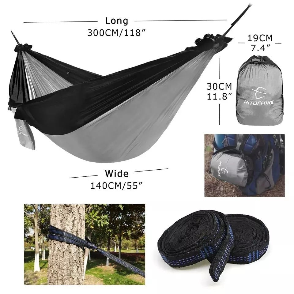 Portable Nylon Outdoor Double Backpacking Hammock