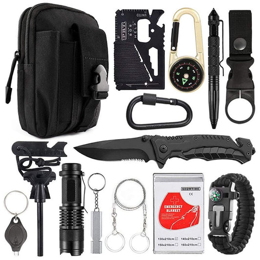 Outdoor Camping Multi-Function Survival Equipment w/ Bag