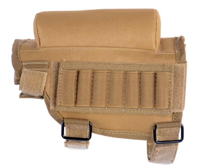 Adjustable Tactical Buttstock w/ Cheek Rest & Ammo Cartridges Holder Pouch