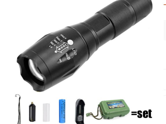 Strong-Light Rechargeable Waterproof Flashlight