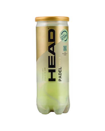 2024 HEAD PRO S, PRO, REGULAR Padel Balls Single Can (3 balls)