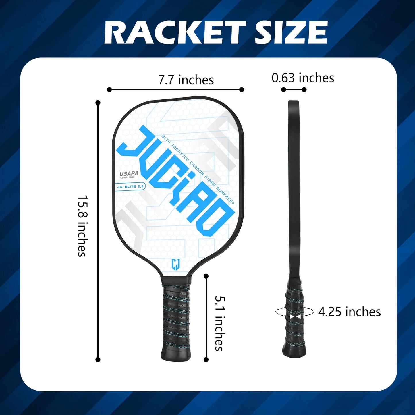 JUCIAO JC-Elite 2.0 Pickleball Paddle Set (Includes 4 Balls)