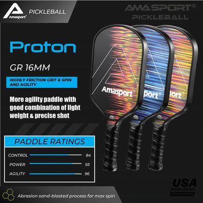 AMA SPORT Proton Carbon Fiber Pickleball Paddle