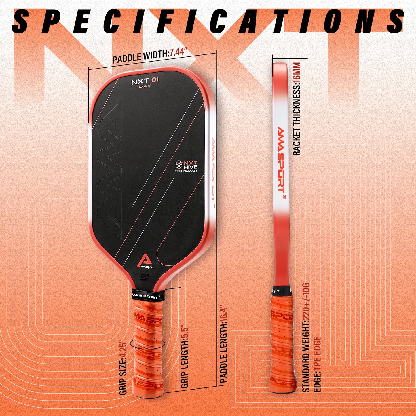 AMASPORT NXT01/Pro/MAX Pickleball Paddle