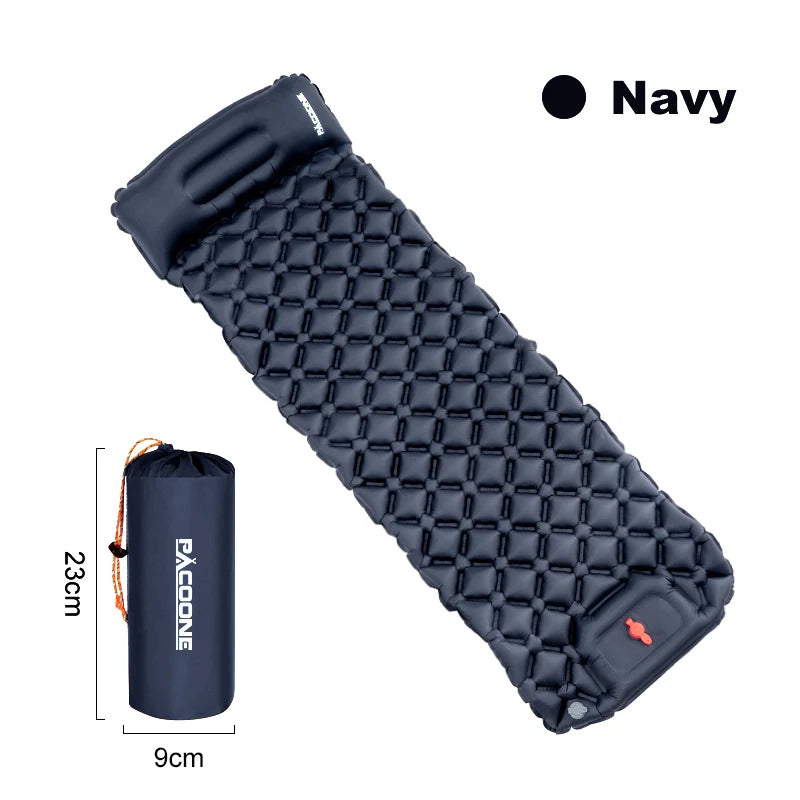 PACOONE Outdoor  Inflatable Camping Sleeping Mattress with Pillows