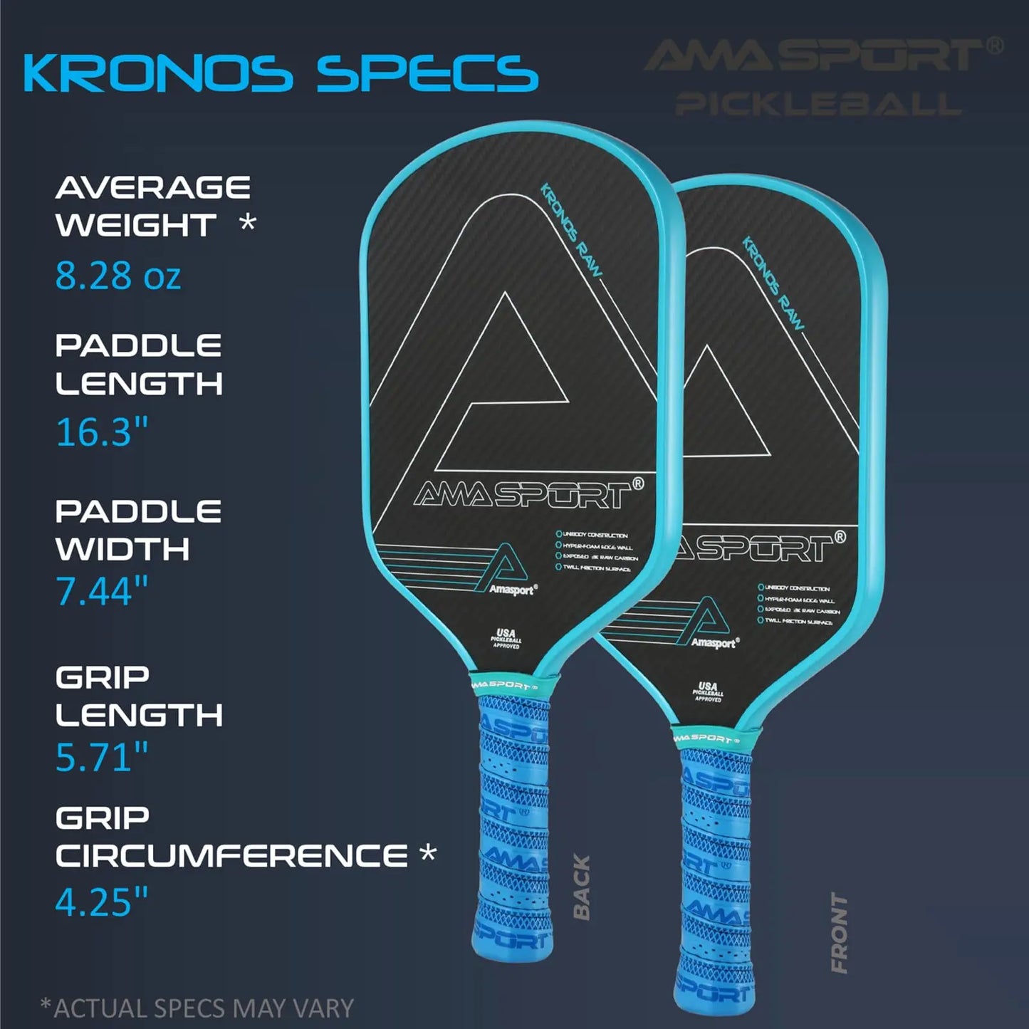 2023 AMASPORT Kronos Pickleball Paddle (4 Gift set)