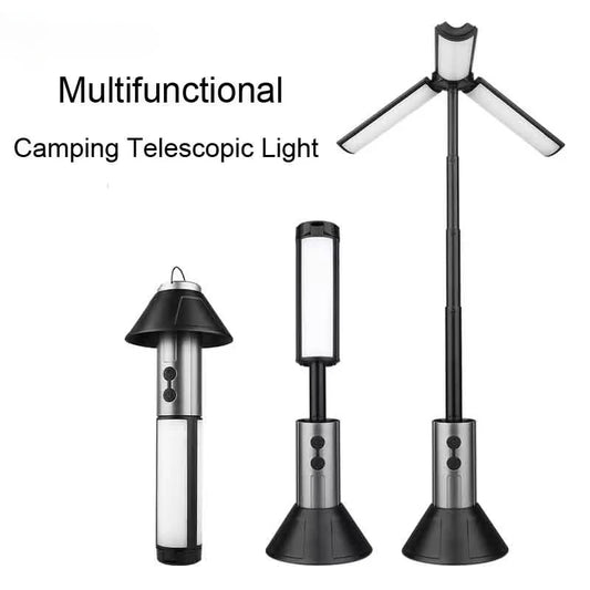 Folding Camping Portable Telescopic Light with Stand Base