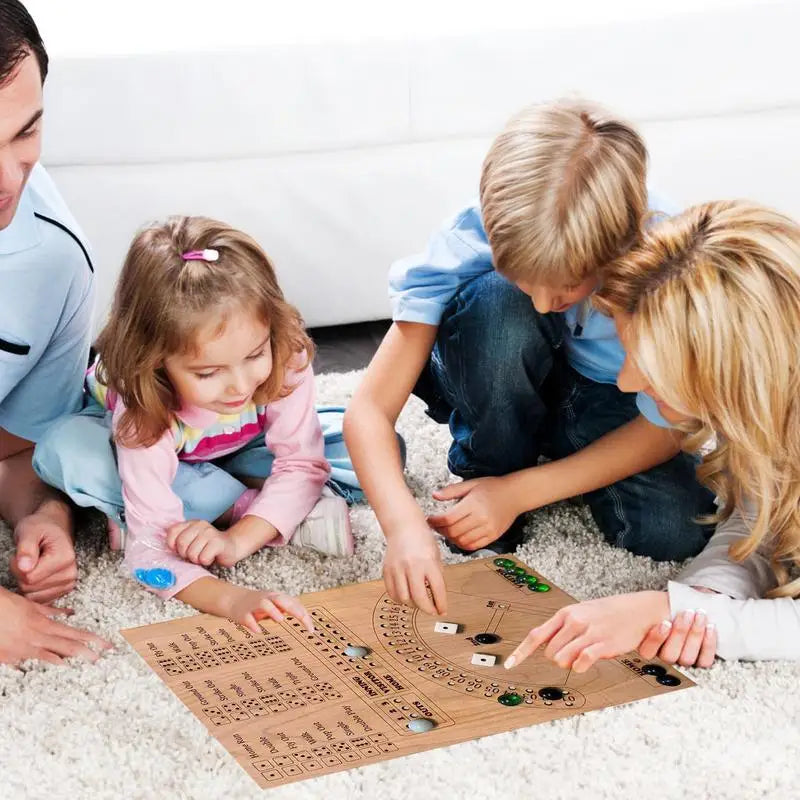 Wooden Baseball Dice Board Game