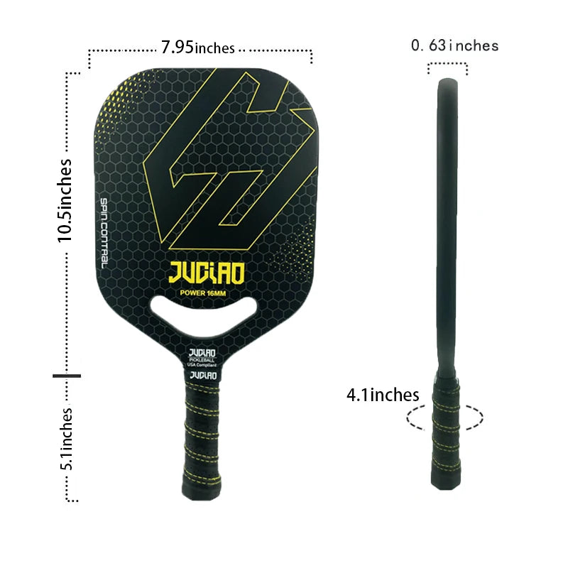 JUCIAO 2024 Unibody Thermoformed Carbon Fiber Edgeless Pickleball Paddle