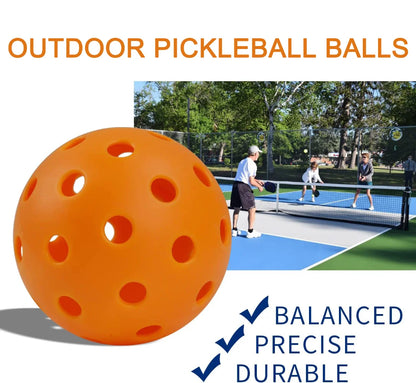 74MM Durable 40 Hole/26g Outdoor Pickleballs for Competition 6/12/24Pcs