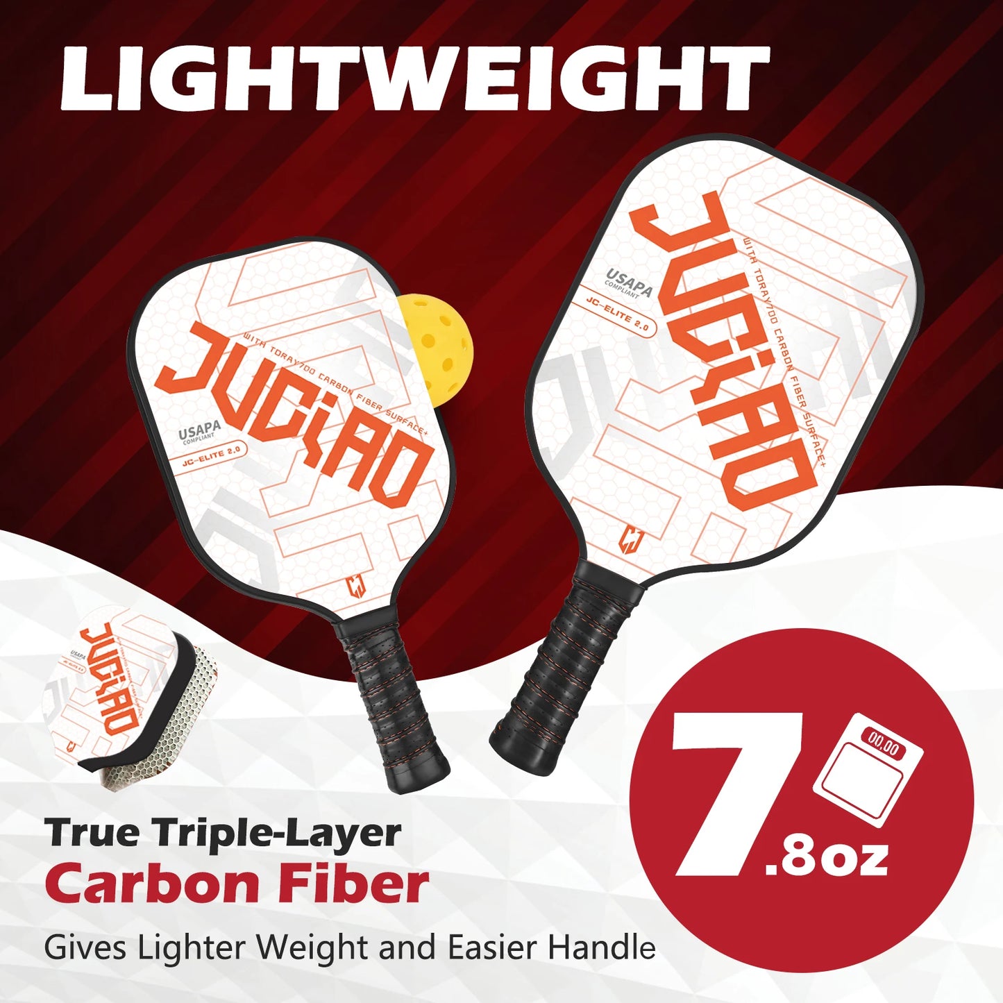 JUCIAO JC-Elite 2.0 Pickleball Set (Includes 4 Balls)