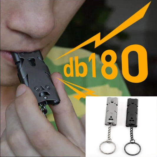 Portable 180 db Aluminum Alloy Double Tube Whistle