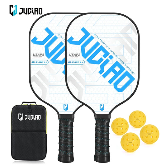 JUCIAO JC-Elite 2.0 Pickleball Paddle Set (Includes 4 Balls)