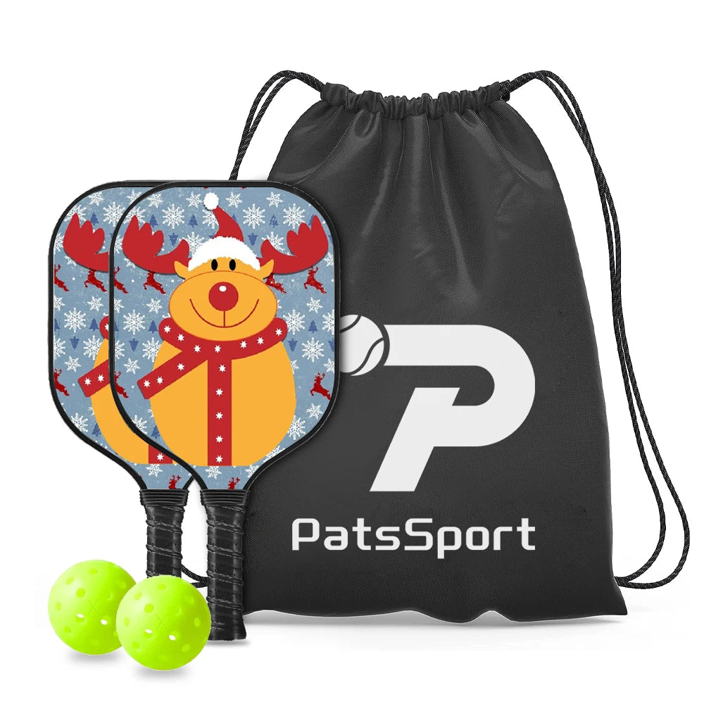 Pats Sport Fiberglass Kids Christmas Pickleball Paddle Set