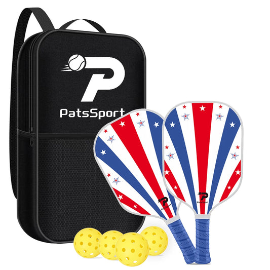 Pats Sport USAPA Fiberglass USA Pickleball Paddle Set