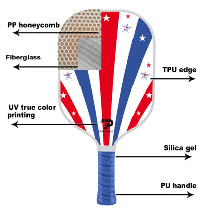 Pats Sport USAPA Fiberglass USA Pickleball Paddle Racket